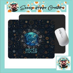 Mouse Pad Pisces Two Fish Zodiac Astrological Horoscope Sublimated Anti Slip